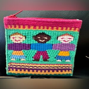 Mayan Hands Multicolor Patterned Pouch